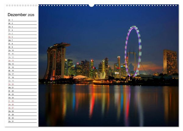 Produktbild: Singapur Stadt der Skylines (Wandkalender 2026 DIN A2 quer), CALVENDO Monatskalender