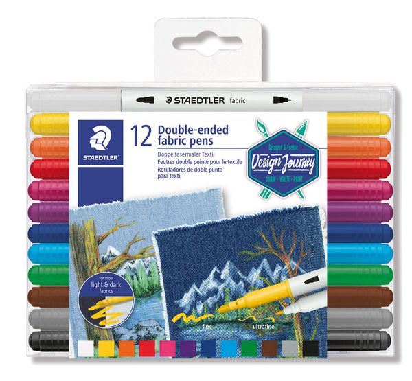 Produktbild: STAEDTLER Schreib- und Zeichbedarf 3190 Doppelfasermaler Textil, 12er Set