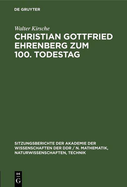 Produktbild: Christian Gottfried Ehrenberg zum 100. Todestag