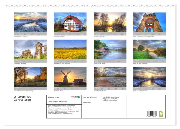 Produktbild: Unbekanntes Ostwestfalen (Wandkalender 2026 DIN A2 quer), CALVENDO Monatskalender