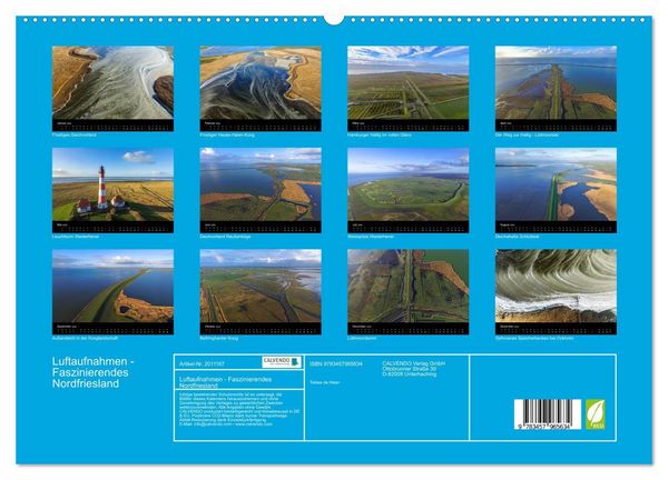 Produktbild: Luftaufnahmen - Faszinierendes Nordfriesland (hochwertiger Premium Wandkalender 2026 DIN A2 quer), Kunstdruck in Hochglanz