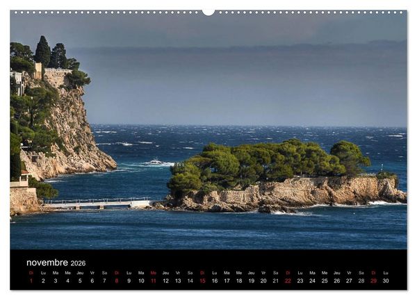 Produktbild: C&ocirc;te d'Azur entre Mer et Montagne (Calendrier mural 2026 DIN A2 vertical) calendrier de bureau