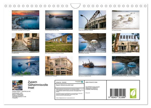 Produktbild: Zypern Geheimnisvolle Insel (Wandkalender 2026 DIN A4 quer), CALVENDO Monatskalender