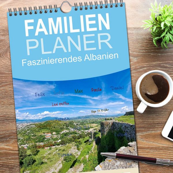 Produktbild: Familienplaner 2026 - Faszinierendes Albanien mit 5 Spalten (Wandkalender, 21 x 45 cm) CALVENDO