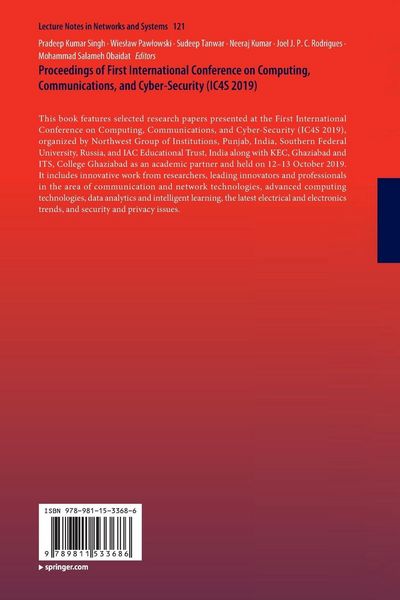 Produktbild: Proceedings of First International Conference on Computing, Communications, and Cyber-Security (IC4S 2019)