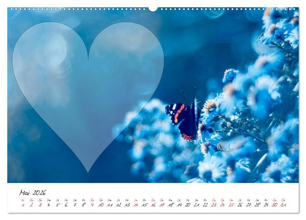 Produktbild: Blauer Bl&uuml;tentraum - Bastelkalender (Wandkalender 2026 DIN A2 quer), CALVENDO Monatskalender