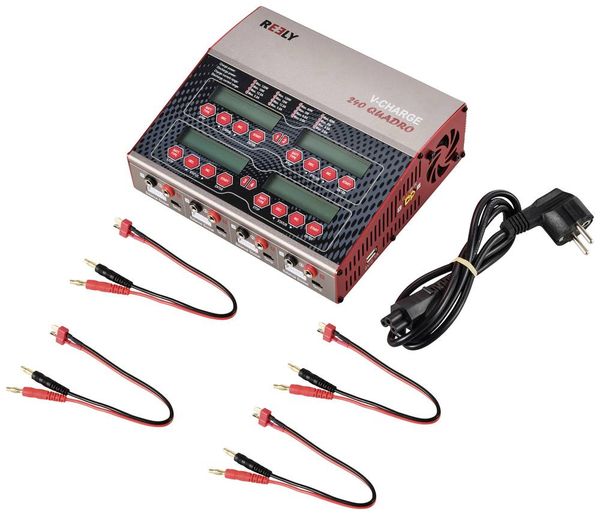 Produktbild: Reely V-Charge 240 Quadro Modellbau-Multifunktionsladeger&auml;t 12 V, 230 V 12 A LiPo, LiIon, LiFePO, LiHV, NiCd, NiMH, Blei 4 Ladeausg&auml;nge