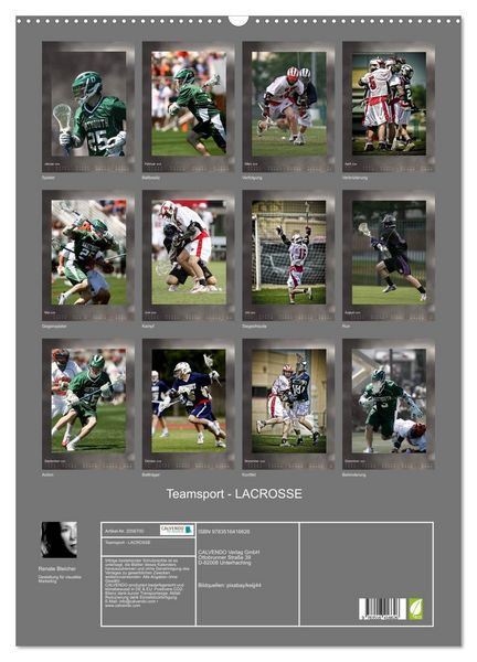 Produktbild: Teamsport - LACROSSE (Wandkalender 2026 DIN A2 hoch), CALVENDO Monatskalender