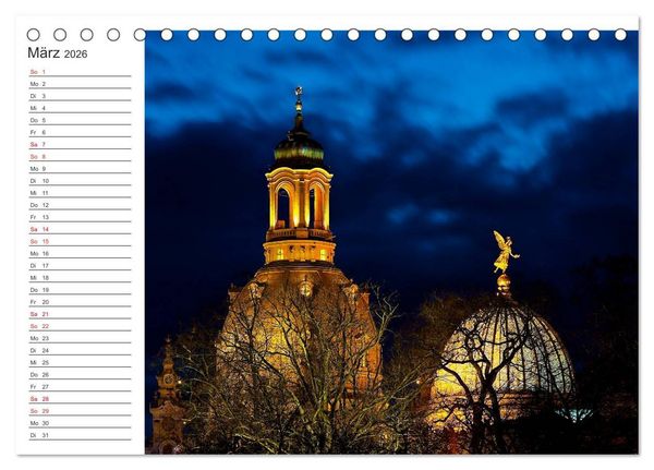 Produktbild: Dresden - Die Frauenkirche (Tischkalender 2026 DIN A5 quer), CALVENDO Monatskalender