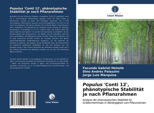 Populus 'Conti 12'; phänotypische Stabilität je nach Pflanzrahmen, Taschenbuch von Facundo Gabriel Heinzle , Dino Andrés Palazzini , Jorge Luis