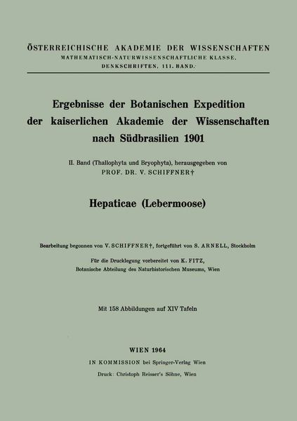 Produktbild: Ergebnisse der Botanischen Expedition der kaiserlichen Akademie der Wissenschaften nach S&uuml;dbrasilien 1901