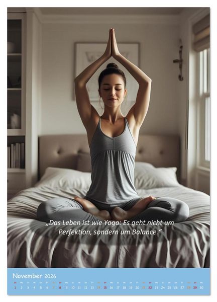 Produktbild: Yoga im Bett (Wandkalender 2026 DIN A2 hoch), CALVENDO Monatskalender
