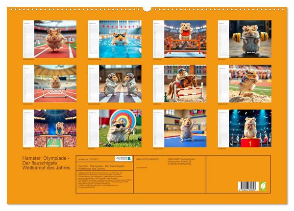 Produktbild: Hamster Olympiade - Der flauschigste Wettkampf des Jahres (Wandkalender 2026 DIN A2 quer), CALVENDO Monatskalender