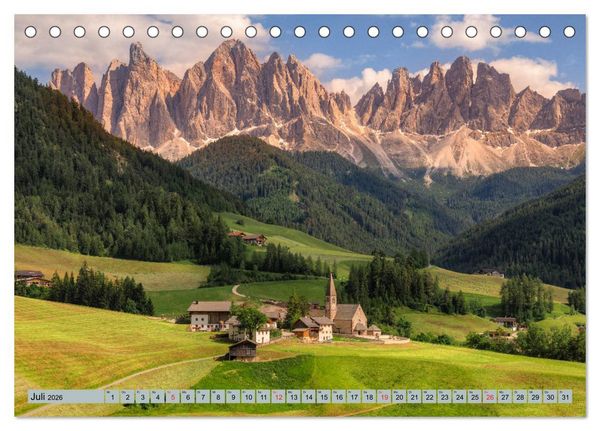 Produktbild: Dolomiten, Alpenparadies im Norden Italiens (Tischkalender 2026 DIN A5 quer), CALVENDO Monatskalender