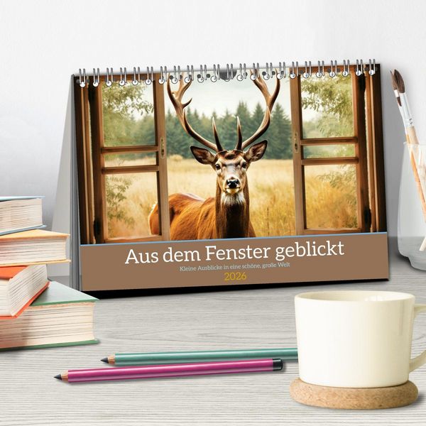 Produktbild: Aus dem Fenster geblickt (Tischkalender 2026 DIN A5 quer), CALVENDO Monatskalender