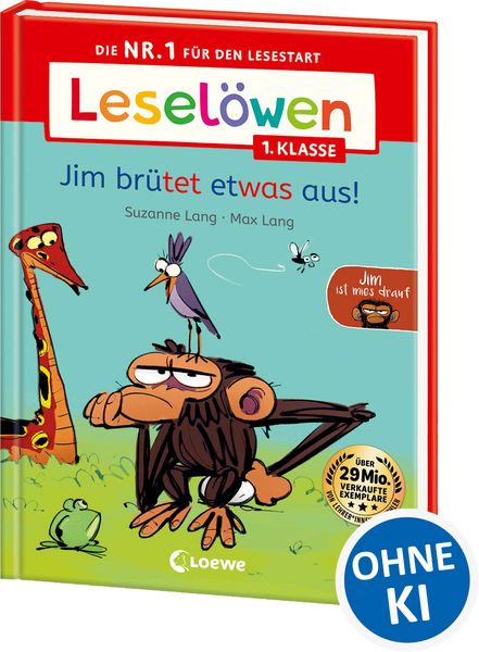 Leselöwen 1. Klasse - Jim ist mies drauf - Jim brütet etwas aus!, Gebundene Ausgabe von Suzanne Lang, Loewe, 9783743217256
