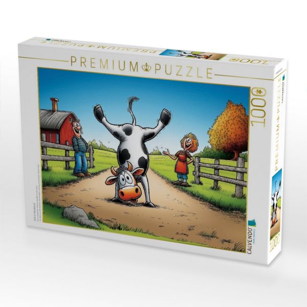 Produktbild: CALVENDO Puzzle Kuh im Handstand | 1000 Teile Lege-Gr&ouml;&szlig;e 64x48cm Foto-Puzzle f&uuml;r gl&uuml;ckliche Stunden