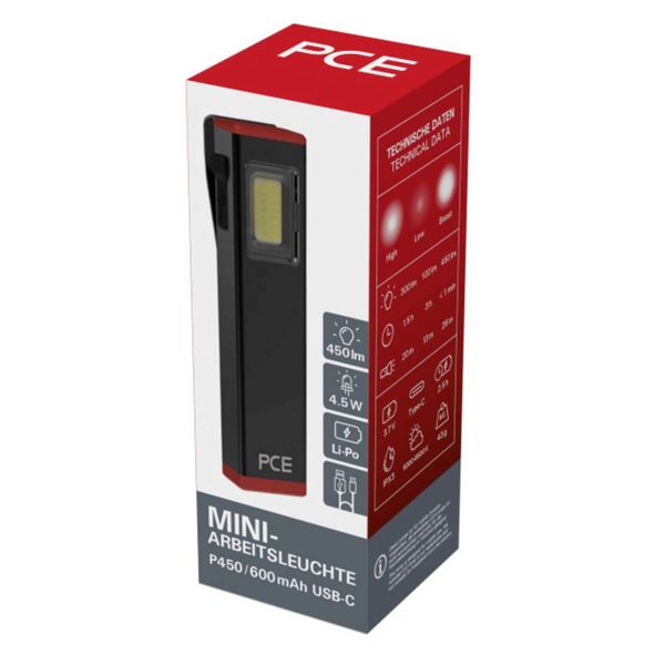 Produktbild: PC Electric LED Handlampe PCE P450/600mAh USB-C 450lm 720450