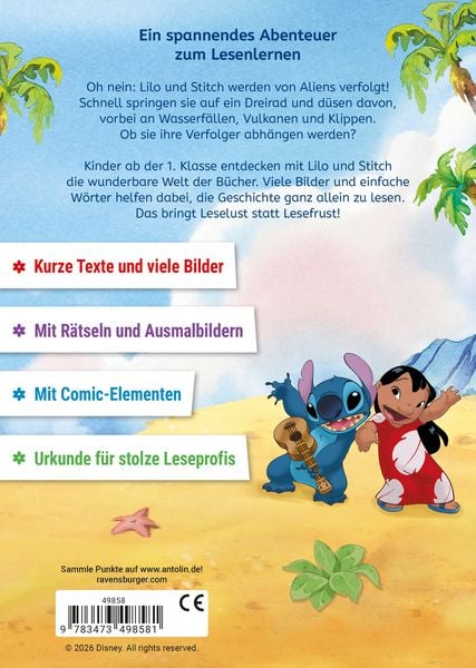 Produktbild: Disney Lilo & Stitch: Auf die Pl&auml;tze, fertig, Stitch! - Erstlesebuch zum Lesenlernen