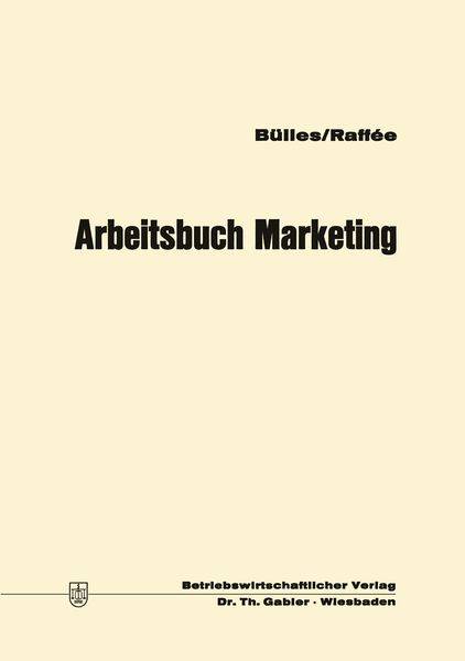 Produktbild: Arbeitsbuch Marketing