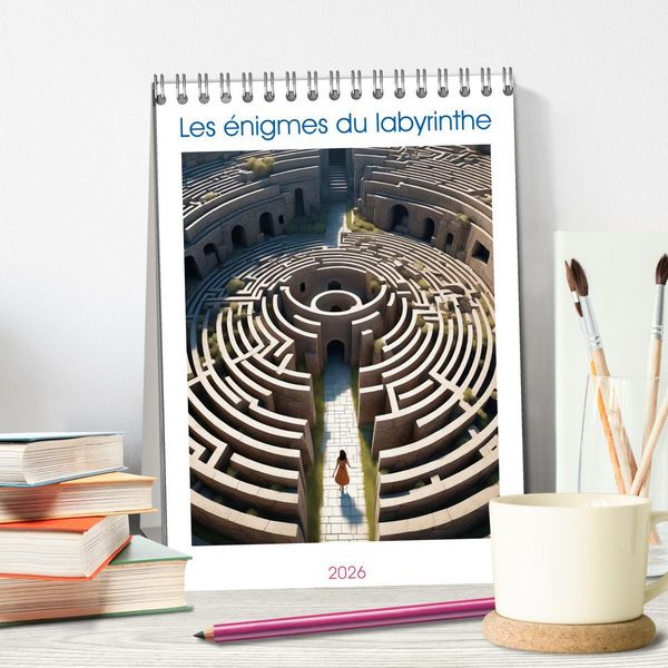 Produktbild: Les &eacute;nigmes du labyrinthe (Calendrier de bureau 2026 DIN A5 horizontal), CALVENDO calendrier mensuel