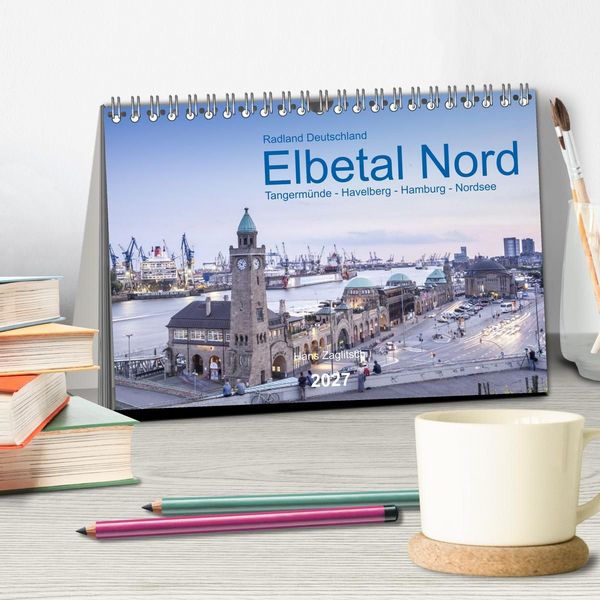 Produktbild: Elbetal Nord - Radland Deutschland (Tischkalender 2027 DIN A5 quer), CALVENDO Monatskalender