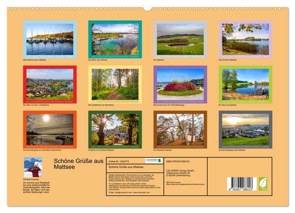 Produktbild: Sch&ouml;ne Gr&uuml;&szlig;e aus Mattsee (hochwertiger Premium Wandkalender 2026 DIN A2 quer), Kunstdruck in Hochglanz