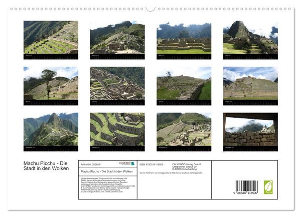 Produktbild: Machu Picchu - Die Stadt in den Wolken (hochwertiger Premium Wandkalender 2026 DIN A2 quer), Kunstdruck in Hochglanz