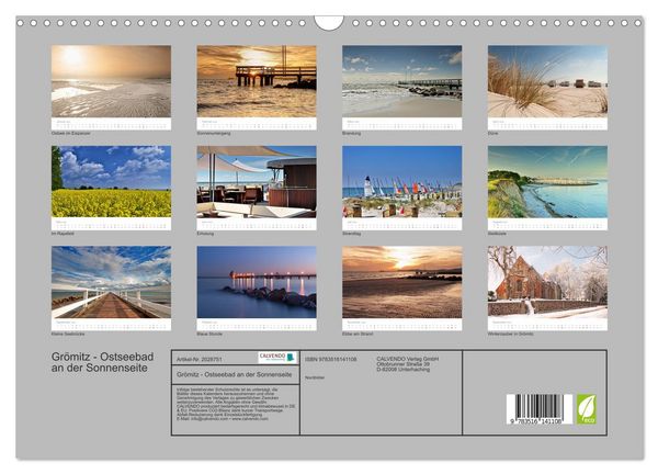 Produktbild: Gr&ouml;mitz - Ostseebad an der Sonnenseite (Wandkalender 2026 DIN A3 quer), CALVENDO Monatskalender