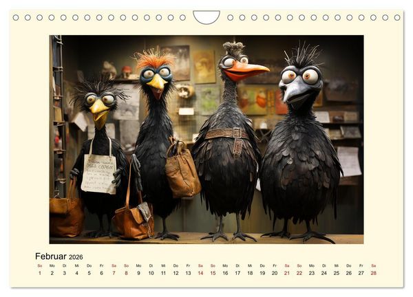 Produktbild: Verr&uuml;ckte H&uuml;hner (Wandkalender 2026 DIN A4 quer), CALVENDO Monatskalender