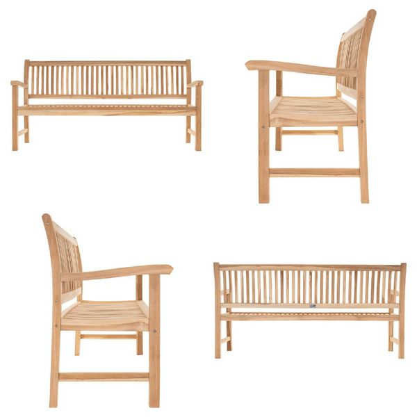 Produktbild: 4er Sitzbank Gartenbank Landhausstil Teak Holz