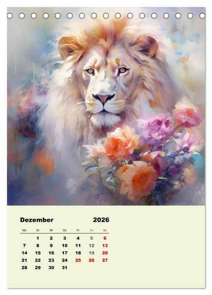 Produktbild: Krafttiere als spirituelle Begleiter (Tischkalender 2026 DIN A5 hoch), CALVENDO Monatskalender