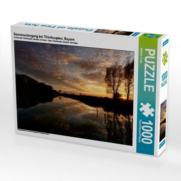 Produktbild: CALVENDO Puzzle Sonnenuntergang bei Thierhaupten, Bayern | 1000 Teile Lege-Gr&ouml;&szlig;e 64x48cm Foto-Puzzle f&uuml;r gl&uuml;ckliche Stunden