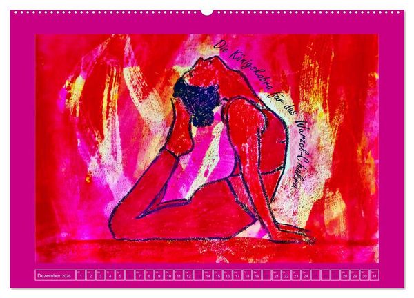 Produktbild: Farbige Yoga Kraftwelt - Yoga Asanas f&uuml;r die Chakren (hochwertiger Premium Wandkalender 2026 DIN A2 quer), Kunstdruck in Hochglanz