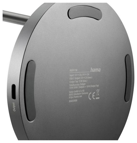 Produktbild: Hama Induktions-Ladeger&auml;t 15 W 201738 00201738 Ausg&auml;nge Induktionslade-Standard Schwarz