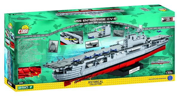 COBI Historical Collection 4815 - USS Enterprise CV-6, Flugzeugträger WWII, 2510 Bauteile