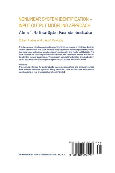 Produktbild: Nonlinear System Identification &mdash; Input-Output Modeling Approach
