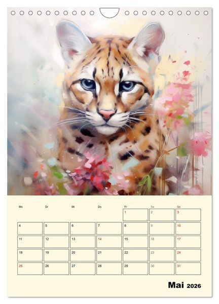 Produktbild: Raubkatzen. Zauberhafte Aquarelle (Wandkalender 2026 DIN A4 hoch), CALVENDO Monatskalender