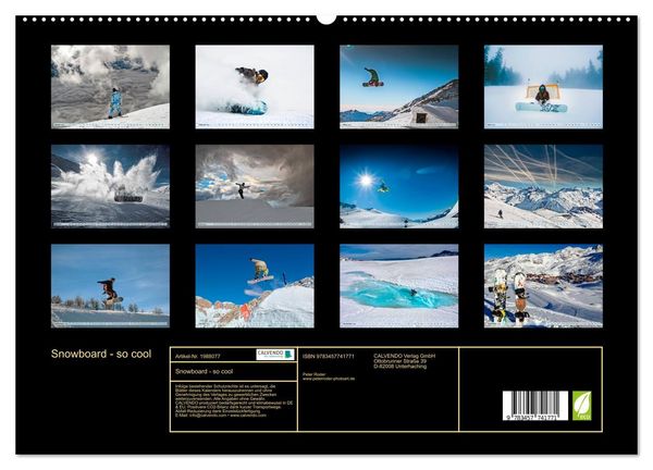 Produktbild: Snowboard - so cool (hochwertiger Premium Wandkalender 2026 DIN A2 quer), Kunstdruck in Hochglanz