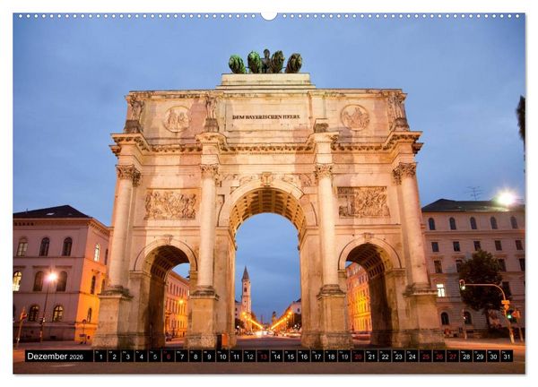 Produktbild: Landeshauptstadt M&uuml;nchen (hochwertiger Premium Wandkalender 2026 DIN A2 quer), Kunstdruck in Hochglanz