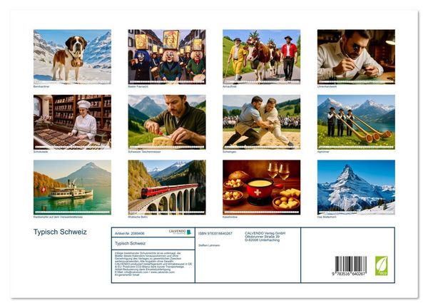 Produktbild: Typisch Schweiz (hochwertiger Premium Wandkalender 2026 DIN A2 quer), Kunstdruck in Hochglanz