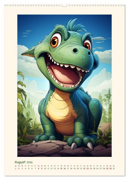 Produktbild: Happy Dinos (hochwertiger Premium Wandkalender 2026 DIN A2 hoch), Kunstdruck in Hochglanz