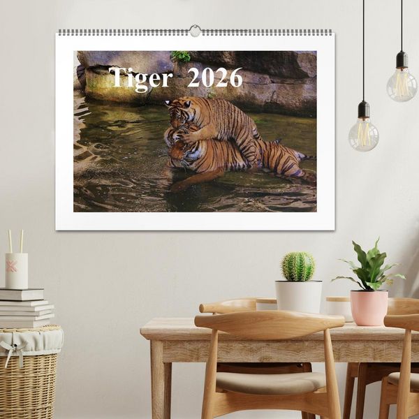 Produktbild: Tiger 2026 (Wandkalender 2026 DIN A2 quer), CALVENDO Monatskalender