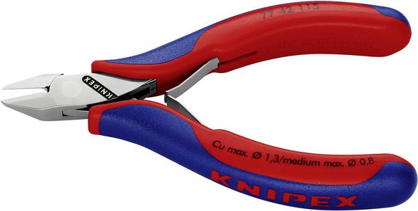 Produktbild: Knipex 77 42 115 Elektronik- u. Feinmechanik Seitenschneider ohne Facette 115mm