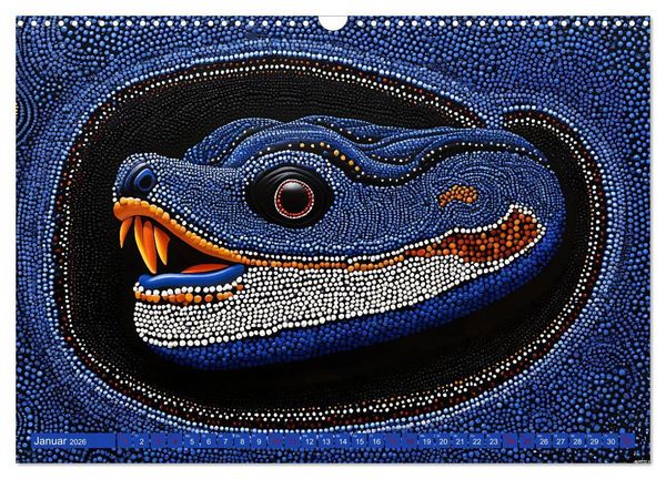 Produktbild: Traumzeit - KI-generierte Aborigine-Kunst aus dem Herzen Australiens (Wandkalender 2026 DIN A3 quer), CALVENDO Monatskalender
