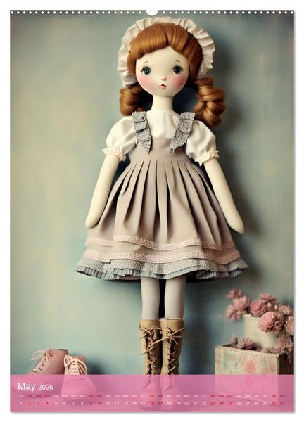 Produktbild: Romantic Dolls (Wall Calendar 2026 DIN A2 portrait), CALVENDO 12 Month Wall Calendar