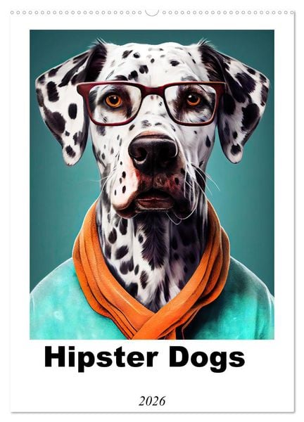 Hipster Dogs (Wall Calendar 2026 DIN A2 portrait), CALVENDO 12 Month Wall Calendar