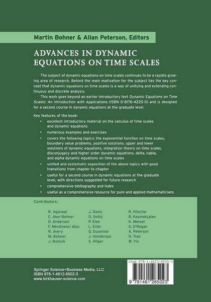 Produktbild: Advances in Dynamic Equations on Time Scales