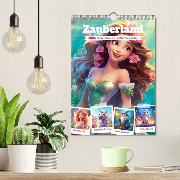 Produktbild: Zauberland. Bunte Fabelwesen und M&auml;rchengestalten (Wandkalender 2026 DIN A4 hoch), CALVENDO Monatskalender