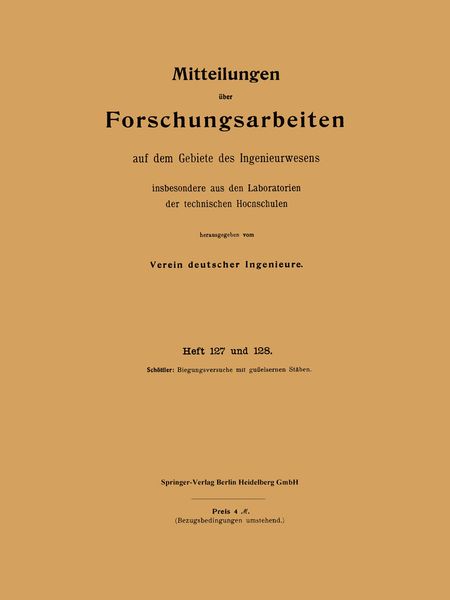 Produktbild: Mitteilungen &uuml;ber Forschungsarbeiten auf dem Gebiete des Ingenieurwesens